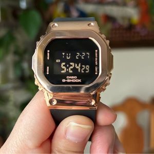 G shock 5600 series with a metal finish watch